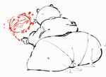 anthro blush bodily_fluids butt_slam clothed clothing looking_pleasured male male/male offscreen_character overweight overweight_male partially_clothed sex solo sweat underwear neato5 lucas_(elchilenito) domestic_cat felid feline felis mammal animated