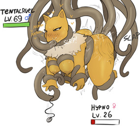 4_fingers ambiguous_penetration anthro anthro_penetrated areola big_breasts big_butt biped blush blush_lines bodily_fluids breast_squish breasts brown_tentacles butt butt_slap double_penetration eyelashes feet female female_anthro female_penetrated fingers fur gameplay_mechanics genital_fluids glistening glistening_legs glistening_thighs heart_symbol hearts_around_head multicolored_body multicolored_fur neck_tuft nipple_fetish nipple_play nipples nude nude_anthro nude_female onomatopoeia oral oral_penetration orange_areola orange_body orange_fur orange_inner_ear orange_nipples pendulum penetration pointy_ears prick_ears saliva sex shaking simple_background slap solo sound_effects squish suspension sweat sweaty_breasts tan_body tan_fur tears tentacle_around_arm tentacle_fellatio tentacle_in_mouth tentacle_penetration tentacle_sex tentacles tentacles_around_legs tentacles_around_neck text toes tremble_spikes trembling tuft two_tone_body two_tone_fur white_background hewa nintendo pokemon generation_1_pokemon hypno_(pokemon) pokemon_(species) 2026 digital_drawing_(artwork) digital_media_(artwork) hi_res