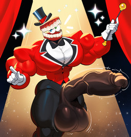 balls biceps big_balls big_muscles big_penis clothing curtains curtains_open erection for_a_head genitals glans hat headgear headwear huge_balls huge_penis hyper hyper_balls hyper_genitalia hyper_penis male muscular muscular_arms muscular_humanoid muscular_legs muscular_male muscular_thighs necktie pecs penis red_clothing red_suit small_waist solo sparkles stage_curtains standing suit thick_penis top_hat vein veiny_penis dymitr3 glitch_productions the_amazing_digital_circus caine_(tadc) digital_creature humanoid object_head tooth_creature 2025 absurd_res digital_drawing_(artwork) digital_media_(artwork) hi_res signature