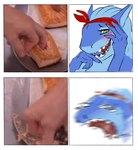 anthro blush blush_lines female food meat metaphor panel_symmetry playing_with_your_food raw_meat salmon_(food) solo neracoda aria_(neracoda) gordon_ramsay human mammal 2023 comic hi_res meme photography_(artwork)