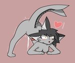 6:5 alxdraws anthro ass_up bodily_fluids breasts cum cum_drip cum_inside dripping eeveelution female generation_1_pokemon genital_fluids grey_body hair heart_eyes heart_symbol jack-o'_pose lunastrum nintendo pokemon pokemon_(species) pose shaking simple_background solo vaporeon