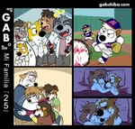 akita anthro ball baseball_(ball) baseball_(sport) baseball_field baseball_glove bear bed bodily_fluids bottle brown_body brown_fur brown_hair canid canine canis clothed clothing comic container cream_hair crying daughter_(lore) digital_media_(artwork) domestic_dog embrace emotional eyebrows eyewear facial_hair family family_hug father_(lore) father_and_child_(lore) father_and_daughter_(lore) female fur furniture gab_(comic) gab_shiba gabshiba gaby_shiba gao_shiba glasses gloria_akita group group_hug hair head_tuft holding_bottle holding_container holding_face holding_object hug infatuation inside long_hair lying lying_on_bed male male/female mammal mother_(lore) mother_and_child_(lore) mother_and_daughter_(lore) mouse multicolored_body multicolored_fur murid murine mustache on_bed orange_body orange_fur outside parent_(lore) parent_and_child_(lore) parent_and_daughter_(lore) pillow playing_baseball ponytail question_mark questioning questioning_sexuality rodent romantic romantic_couple roy_akita samantha_akita school shiba_inu shiro_shiba sibling_(lore) sister_(lore) sisters_(lore) soda_bottle spitz sport tears text thick_eyebrows thought_bubble tuft two_tone_body two_tone_fur under_covers url white_body white_fur white_hair yellow_body yellow_fur young