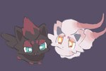 ambiguous_gender black_body black_fur duo feral fur open_mouth smile tail teeth white_body white_fur yakkotsuki nintendo pokemon generation_5_pokemon generation_8_pokemon hisuian_form hisuian_zorua pokemon_(species) regional_form_(pokemon) zorua 3:2 hi_res