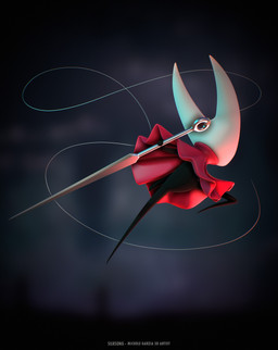 2_horns anthro bent_leg black_background black_body cloak cloak_only clothing featureless_hands featureless_legs female female_anthro holding_melee_weapon holding_object holding_weapon horn light melee_weapon needle_and_thread noseless princess red_cloak red_clothing royalty sewing_needle simple_background solo text weapon white_head white_horn michele_garzia hollow_knight:_silksong hollow_knight_(franchise) team_cherry hornet_(hollow_knight) arachnid arthropod 2025 3d_(artwork) absurd_res artist_name blender_(artwork) colored digital_media_(artwork) english_description english_text hi_res lighting portrait shaded three-quarter_portrait