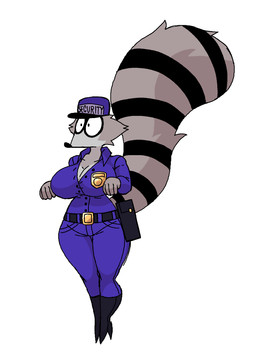 anthro badge belt belt_buckle big_breasts big_tail black_body black_boots black_clothing black_footwear black_fur black_nose blue_bottomwear blue_clothing blue_pants blue_topwear blue_uniform boots bottomwear breasts brown_body brown_fur buckle button_(fastener) cleavage clothed clothing curvy_figure female female_anthro fluffy fluffy_tail footwear fur grey_body grey_fur hat headgear headwear high_heeled_boots high_heels hourglass_figure huge_breasts markings mouthless pants pointy_nose ringed_eyes security security_guard security_uniform shoes simple_background snout solo striped_markings striped_tail stripes tail tail_markings text thick_thighs topwear white_background wide_hips diegutan uva_the_raccoon mammal procyonid raccoon 2025 aliasing binary_drawing digital_drawing_(artwork) digital_media_(artwork) english_text hi_res