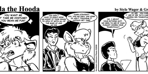 angry anthro bikini breasts chest_tuft clothing dialogue female fur group hair male midriff swimwear text trio tuft two-piece_swimsuit style_wager dela_the_hooda edith_picadelly human mammal mouse murid murine rodent comic english_text monochrome
