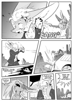 4_ears anthro blood bodily_fluids clothed clothing dialogue duo ear_piercing eyes_closed eyewear female glasses inner_ear_fluff male multi_ear outside piercing profanity scar shooting_gun speech_bubble text tuft kifyun2 kif_yppreah mia_smith canid canine fox mammal absurd_res black_and_white comic english_text hi_res monochrome