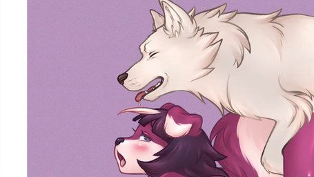 all_fours ambiguous_penetration anthro anthro_on_feral anthro_penetrated bestiality bodily_fluids breasts butt doggystyle duo female female_penetrated feral feral_penetrating feral_penetrating_anthro fluffy fluffy_tail from_behind_position fur hair intraspecies intraspecies_bestiality male male/female male_penetrating male_penetrating_female nude obscured_penetration open_mouth penetration penile penile_penetration saliva saliva_string sex simple_background tail tongue white_body white_fur pingpuxy plum_(pingpuxy) berger_blanc_suisse border_collie canid canine canis collie domestic_dog herding_dog mammal pastoral_dog sheepdog 16:9 2d_animation animated digital_media_(artwork) digital_painting_(artwork) hi_res motion_tweening no_sound painting_(artwork) short_playtime video widescreen