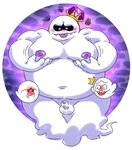 ambiguous_gender balls belly blush embarrassed genitals group humanoid_genitalia humanoid_penis male moobs nipples not_furry overweight overweight_humanoid overweight_male penis purple_nipples purple_tongue teeth tongue trio white_balls white_belly white_body white_penis anommyself luigi's_mansion mario_bros nintendo king_boo boo_(mario) ghost humanoid spirit