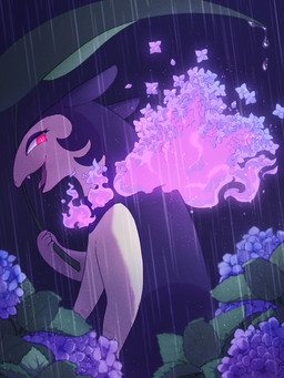 ambiguous_gender eyelashes fire flower leaf open_mouth open_smile outside plant pupils raining red_eyes sharp_teeth smile solo standing teeth tongue white_pupils white_sclera lemonade_kokoi nintendo pokemon generation_8_pokemon hisuian_form hisuian_typhlosion pokemon_(species) regional_form_(pokemon) 2024 hi_res