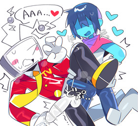 after_sex antennae_(anatomy) big_butt butt clothed clothing duo ejaculation electronics for_a_head genitals human_on_humanoid ineffective_censorship interspecies male male/male not_furry screen screen_face television wan_txt deltarune undertale_(series) kris_dreemurr tenna_(deltarune) human humanoid mammal object_head screen_head tv_head censored hi_res
