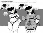 2018 amber_eyes anthro ask_blog big_breasts bra breasts clothing dialogue english_text female heart_symbol kobold non-mammal_breasts oversized_clothing panties samantha_reyes sweater text thick_thighs tight_clothing topwear underwear wide_hips zwitterkitsune