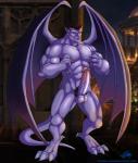 4_toes anisodactyl armpit_hair balls body_hair claws erection feet genitals male muscular muscular_male nipples not_furry penis pubes solo talons toes vein veiny_penis wings greeneyedwolfking third-party_edit disney gargoyles goliath_(gargoyles) gargoyle censor_removal_edit