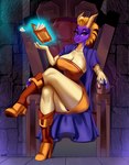 anthro big_breasts big_butt book breasts butt chair clothed clothing crossgender female footwear furniture hair head_swap horn legwear looking_at_viewer magic mtf_crossgender panties purple_head shoes simple_background solo thick_thighs thigh_highs throne underwear wide_hips zhadart activision mythology spyro_the_dragon bianca_(spyro) spyro dragon hybrid lagomorph leporid mammal mythological_creature mythological_scalie rabbit scalie digital_media_(artwork) hi_res