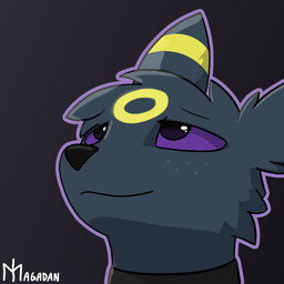 ambiguous_gender choker feral freckled_face freckles jewelry looking_up necklace purple_eyes solo magadan nintendo pokemon eeveelution generation_2_pokemon pokemon_(species) umbreon 1:1 hi_res