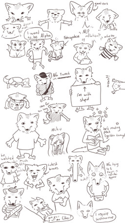 anthro aquarium asking_for_opinion baguette baseball_cap big_ears bodily_fluids braces bread cellphone clothing drooling earless electronics emanata embarrassed facial_hair fish_bowl flower_emanata food food_in_mouth france french french_clothing hat headgear headwear holding_food holding_object holding_phone holding_sign huh humor hungry ill jacket jacket_vest long_nose long_snout lying lying_on_ground male mustache on_ground on_side pattern_clothing pattern_shirt pattern_t-shirt pattern_topwear phone photosynthesis plant saliva shirt shocked sign sleeping smartphone snout solo speech_bubble striped_clothing striped_shirt striped_t-shirt striped_topwear stripes sweat t-shirt thousand_yard_stare topwear vest vivarium the_sigmas_rising ambient_among_us discord_(app) golden_kamuy hatsune_miku:_colorful_stage! noelling_(meme) alfa_(the_sigmas_rising) hatsune_miku_(cosplay) aquatic canid canine canis fish mammal wolf absurd_res black_and_white hi_res monochrome sketch_page