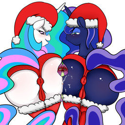 animal_genitalia animal_penis anus ass_to_ass between_buttocks between_butts big_butt blush bodily_fluids body_blush butt butt_blush butt_squish camel_toe christmas_clothing christmas_headwear clothed clothing collaborative collaborative_hot_dogging collaborative_sex cum cum_on_butt cumshot dominant dominant_female dominant_feral duo_focus ejaculation erection female feral footwear genital_fluids genitals group group_sex hair half-closed_eyes hat headgear headwear holidays horn hot_dogging huge_butt interspecies legwear looking_back looking_pleasured male male/female multicolored_hair narrowed_eyes orgasm panties penis rear_view sandwiched santa_hat seductive sex simple_background size_difference skimpy socks squish thick_thighs thigh_highs threesome trio underwear vulva white_background whole_body_hot_dogging wings conditional_dnp digitaldomain123 christmas friendship_is_magic hasbro my_little_pony mythology princess_celestia_(mlp) princess_luna_(mlp) spike_(mlp) dragon equid equine mammal mythological_creature mythological_equine mythological_scalie scalie winged_unicorn 1:1 2016 hi_res