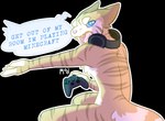 angry anthro blue_eyes controller dialogue electronics game_controller headphones male solo tail teeth text xbox_controller yelling yellow_teeth them0derator microsoft xbox xbox_game_studios domestic_cat felid feline felis mammal alpha_channel english_text reaction_image