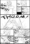 animatronic anthro bodily_fluids canid canine clothing comic crying dialogue english_text exclamation_point five_nights_at_freddy's fox foxy_(fnaf) hat headgear headwear hook hook_hand human machine male mammal mike_schmidt monochrome pirate rahiros robot sad scottgames sharp_teeth tears teeth text unknown_artist