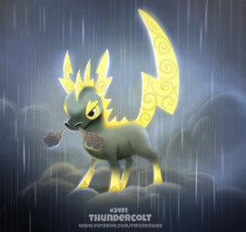 ambiguous_gender angry black_eyes cloud feral fur glowing grey_body grey_fur humor pun raining snorting solo text visual_pun yellow_body yellow_fur piper_thibodeau equid equine horse mammal digital_media_(artwork) digital_painting_(artwork) painting_(artwork) url