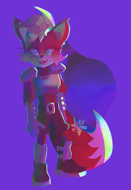 blue_eyes clothed clothing cybernetic_arm cybernetic_limb eyelashes female fur purple_background red_body red_fur simple_background solo tail nebula_cone archie_comics sega sonic_the_hedgehog_(archie) sonic_the_hedgehog_(comics) sonic_the_hedgehog_(series) payback_fox canid canine fox mammal