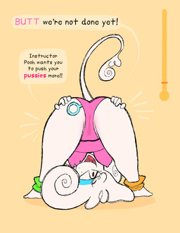 anal anal_beads anal_beads_in_ass anal_penetration anthro breasts brown_eyes butt butt_grab camel_toe clothing dialogue exercise_clothing female fur hand_on_butt hanging_breasts humor leotard medium_breasts meter nipple_outline object_in_ass open_mouth open_smile overweight overweight_anthro overweight_female penetration pink_clothing pink_leotard poofy_hair presenting presenting_hindquarters pun sex_toy sex_toy_in_ass sex_toy_insertion slightly_chubby slightly_chubby_anthro slightly_chubby_female smile solo speech_bubble tail talking_to_viewer text thick_thighs translucent translucent_clothing white_body white_fur wide_hips kaboozey pooh_(kaboozey) canid canine canis domestic_dog mammal poodle 2020 absurd_res english_text hi_res