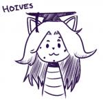 ambiguous_gender clothing hat headgear headwear hives looking_at_viewer solo square_academic_cap text unknown_artist undertale undertale_(series) temmie_(undertale) tem 2015 english_text low_res monochrome