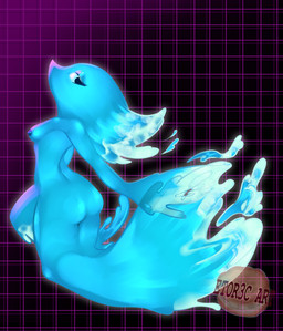 areola blue_areola blue_nipples breasts butt female geometric_background grid_background heart_eyes heart_symbol holy_water legless logo nipples pattern_background pseudo_hair simple_background small_breasts snout solo water etor3cart deltarune undertale_(series) miss_mizzle darkner elemental_creature humanoid mizzle_(deltarune) water_creature absurd_res artist_logo digital_drawing_(artwork) digital_media_(artwork) hi_res