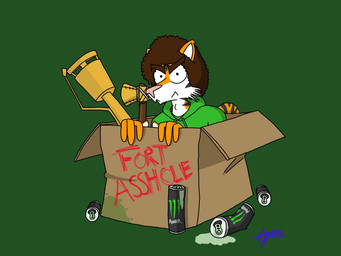 angry axe box cardboard cardboard_box container flamethrower fort_asshole melee_weapon ranged_weapon solo taylor_jackson taylorfrommarketing weapon beatlewolf_(artist) monster_energy team_fortress_2 valve valve_corporation felid mammal pantherine tiger 2016 4:3
