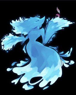 ambiguous_gender anthro black_background blue_body duo extreme_size_difference eyes_closed feathers female head_turned holding_another holding_character looking_at_another red_body simple_background size_difference water rillacle deltarune undertale_(series) miss_mizzle cuptain darkner elemental_creature mizzle_(deltarune) water_creature 2025 absurd_res digital_media_(artwork) hi_res