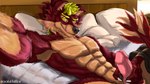 anthro bed furniture genitals male penis solo rookiehiller mythology canid canine canis dragon mammal mythological_creature mythological_scalie scalie wagon(species) wolf 16:9 4k absurd_res hi_res widescreen