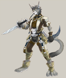 anthro dagger male melee_weapon solo tail warrior weapon yellow_eyes parata domestic_cat felid feline felis mammal
