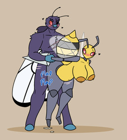 anthro anthro_on_anthro arm_pull black_body blush bodily_fluids breasts cum cum_inside dominant dominant_male duo fangs female female_penetrated from_behind_position fur genital_fluids grey_body heart_eyes heart_symbol interspecies looking_pleasured male male/female male_penetrating male_penetrating_female multicolored_body nipples non-mammal_nipples one_eye_closed penetration prison_guard_position purple_body purple_fur sex simple_background spikes submissive submissive_female teeth yellow_body hambor12 nintendo pokemon bebe_(hambor12) fan_character freeman_(hambor12) beedrill butterfree generation_1_pokemon pokemon_(species) 2019 digital_media_(artwork) hi_res