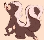 ambiguous_gender eyes_closed fur semi-anthro simple_background smile solo tan_background white_body white_fur conditional_dnp tohupo bambi_(film) disney flower_(bambi) mammal mephitid skunk 2020 hi_res