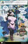 2019 5_fingers alejandra_coldthorn anthro armor ask_blog big_breasts bikini_armor biped black_body black_ears black_eyebrows black_fur black_hair black_markings black_spots blonde_hair blue_eyes boots bovid bovine breast_size_difference breasts cape cattle chalo cleavage clothed clothing club_(weapon) crossover curvy_figure detailed_background dialogue dialogue_box digital_media_(artwork) dungeons_and_dragons duo english_text eyebrows eyes_closed eyewear female fingers footwear fur gameplay_mechanics grey_body grey_ears grey_fur hair hasbro hi_res holding_object holding_weapon holstein_friesian_cattle horn huge_breasts katbox larger_anthro larger_female las_lindas legwear long_hair long_tail mammal markings melee_weapon monocle mottled mottled_body mouse multicolored_body multicolored_fur multicolored_hair murid murine patreon patreon_logo piebald piebald_body pink_nose pink_tail ponytail rodent size_difference skimpy small_breasts smaller_anthro smaller_female smile speech_bubble spots staff tail tail_tuft text thick_thighs thigh_boots thigh_highs toeless_legwear tootsie tuft tumblr two_tone_body two_tone_fur two_tone_hair unconvincing_armor url user_avatar voluptuous walking weapon website_logo white_body white_fur white_hair white_tail wide_hips wizards_of_the_coast