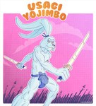 anthro asian_clothing bulge clothing east_asian_clothing fundoshi japanese_clothing male melee_weapon solo sword underwear weapon metrothefox usagi_yojimbo lagomorph leporid mammal rabbit absurd_res hi_res