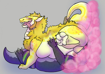 anthro big_butt butt butt_sniffing cunnilingus dominant dominant_female duo fart fart_cloud fart_fetish farting_on_another farting_on_face female feral fur male male/female nipples oral overweight overweight_female overweight_feral pawpads pheromones pink_fart_cloud pink_nipples scales sex smothering sniffing teats vaginal white_body white_fur white_pawpads white_scales yellow_body yellow_fur dilla-croc fallout microsoft mythology shuzur'et dragon mythological_creature mythological_scalie night_stalker_(fallout) scalie hi_res