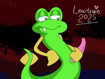 abstract_background animal_genitalia eddie_the_eel_(freddi_fish) genital_slit genitals green_body green_skin looking_at_genitalia looking_at_penis male masturbation penis slit_penis solo tapering_penis yellow_arms yellow_fin lewtrain freddi_fish_(series) humongous_entertainment eel fish marine 2025 4:3 animated digital_media_(artwork) low_res pixel_(artwork) pixel_animation