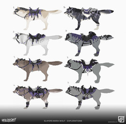 3_toes ambiguous_feral ambiguous_gender amethyst_(gem) armor black_armor black_greaves black_helmet black_nose brown_body brown_eyes brown_fur claws clothed clothed_ambiguous clothed_feral clothing feet feral fur furgonomics gem gradient_background greaves grey_anklet grey_body grey_claws grey_eyes grey_fur group light mouth_closed multicolored_body multicolored_fur multicolored_tail number saddle sapphire_(gem) side_view simple_background standing tail tail_armor tan_body tan_fur tan_tail text toe_claws toes white_background white_body white_fur yellow_eyes ayran_oberto bianca_li mirel_shalari zhanibek_kurmanbay highguard_(game) canid canine canis mammal wolf 2026 absurd_res artist_collaboration colored concept_art digital_drawing_(artwork) digital_media_(artwork) english_description english_text hi_res lighting official_art shaded url