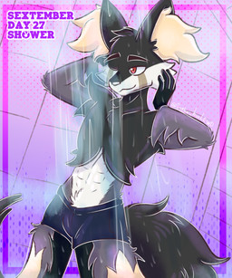 bathing male showering solo sophie_hunlewd nintendo pokemon pontiff_delamaeos delphox generation_6_pokemon pokemon_(species) absurd_res hi_res