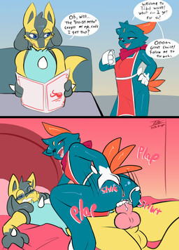 anthro anus balls bodily_fluids butt cafe cowgirl_position cum cum_in_vagina cum_inside duo eyewear female from_front_position genital_fluids genitals glasses knot male male/female on_bottom on_top penetration penile penile_penetration penis penis_in_vagina sex text vaginal vaginal_penetration vulva prate-dragon nintendo pokemon kelly_(prate) generation_2_pokemon generation_4_pokemon lucario pokemon_(species) sneasel absurd_res comic english_text hi_res