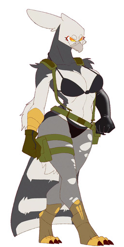abs alternate_species anthro arm_tuft beak belt big_breasts bouncing_breasts bra breasts clothing elbow_tuft eyelashes female fishnet_stockings furrification hip_sway legwear long_eyelashes navel non-mammal_breasts non-mammal_navel panties scuted_arms scuted_legs scutes shoulder_tuft simple_background solo stockings straps thick_thighs torn_clothing torn_legwear torn_stockings tuft underwear ventral_groove walk_cycle white_background wide_hips laureano konami metal_gear quiet_(metal_gear) avian bird 2026 2d_animation animated animated_webp digital_media_(artwork) hi_res loop