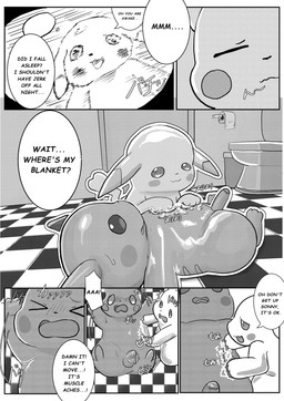 bathing dialogue duo female feral foam genitals hustled male male/female penis scrubbing text toilet toilet_paper toilet_seat trash_can ganghandog nintendo pokemon pokemon_pokopia peakychu generation_1_pokemon pikachu pokemon_(species) comic english_text hi_res monochrome right_to_left