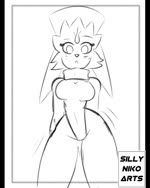 anthro bodysuit bouncing_breasts breasts clothing dancing female hip_sway leotard looking_at_viewer one-piece_swimsuit raised_hips scarf shy skinsuit small_breasts solo swimwear thick_thighs tight_clothing wide_hips sillyniko sound_warning nintendo pokemon fan_character mina_(sillynikoarts) generation_4_pokemon pokemon_(species) weavile 4:5 animated hi_res short_playtime sketch sound unfinished webm