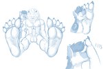 5_toes anthro balls bodily_fluids claws countershade_fur countershade_neck countershading curling_toes duo erection eyes_closed feet foot_fetish foot_focus foot_kiss foot_lick foot_play fur genitals hair humanoid_genitalia humanoid_hands humanoid_penis licking looking_down male male/male mane nipples nude penis pointy_ears prick_ears pubes savior short_hair sitting smile smiling_at_another smiling_at_partner snout soles toe_claws toes tongue tongue_out tuft unconscious wrinkled_feet wrinkles greeb_(artist) bandai_namco digimon cale_(alonelywolf44) canid canine canis digimon_(species) leomon mammal wolf 2023 3:2 blue_and_white monochrome