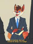 5_fingers anthro blue_eyes book brown_hair clothed clothing duo fingers fully_clothed hair humor lying male on_back open_mouth parody religion semi_pov smile solo_focus text what ldr canid canine fox mammal 3:4 absurd_res digital_media_(artwork) english_text hi_res