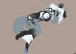 4_toes 5_fingers anthro areola blue_areola blue_nipples blue_pawpads blue_pussy breasts eyes_closed feet female fingers genitals hair nipples nude pawpads pussy sleeping solo toes white_hair foxboy83 enya_(littlemutt) african_wild_dog canid canine mammal 2019 absurd_res digital_media_(artwork) hi_res