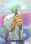 anthro avian_feet breasts butt butt_jiggle clothed clothing feathered_wings feathers female green_hair green_tail green_wings hair jiggling leggings legwear looking_at_viewer looking_back looking_back_at_viewer low-angle_view presenting presenting_hindquarters raised_tail rear_view solo tail tail_feathers wings yellow_eyes diives european_mythology greek_mythology mythology one_piece monet_(one_piece) avian harpy mythological_avian mythological_creature 2023 animated hi_res short_playtime