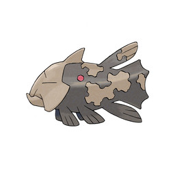 ambiguous_gender brown_body dorsal_fin eyes_closed feral fin pectoral_fin pelvic_fins side_view simple_background solo tail tail_fin tan_body white_background ken_sugimori nintendo pokemon aquatic fish generation_3_pokemon pokemon_(species) relicanth 1:1 full-length_portrait official_art portrait