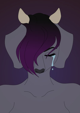 anthro bodily_fluids crying eyes_closed female head_down sad simple_background solo tears soff-t-bean rose_(rosethegoat) bovid caprine goat mammal absurd_res hi_res